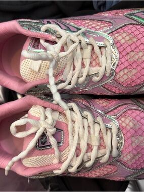 Bottega Veneta Pink and Silver Mesh Runner Sneakers